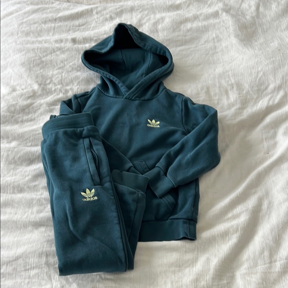Adidas Dark Teal Tracksuit with Logo